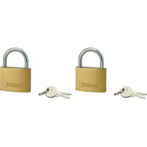 Set di 2 lucchetti TYPE 1 45 mm a chiave uguale, 4 chiavi – THIRARD (1/2)