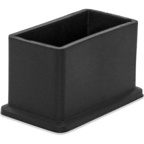 Capuchons Pieds Chaise PVC Rectangulaires, 15 x 30mm, Noir Lot 12  Non marquants, Protection des sols, Meubles rectangulaires, 5/8" x 1-3/16" (1/5)