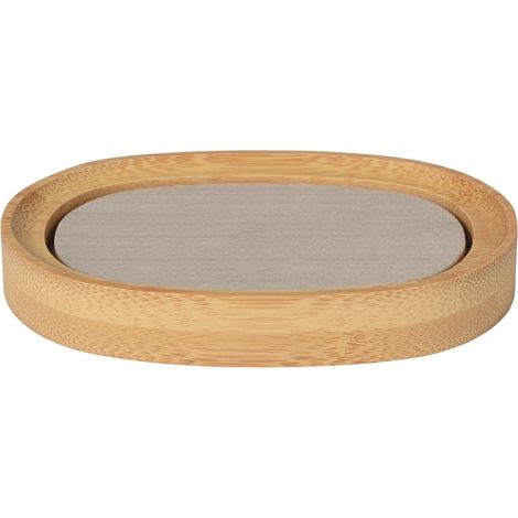 RIKO Porte-savon sur pied, beige/bambou (1/2)