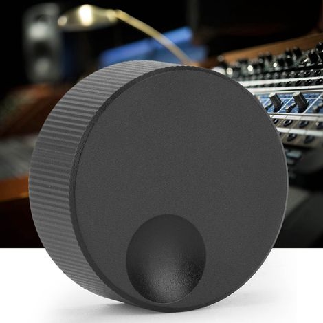 Bouton de volume universel mat 32 x 13 mm, trou de 6 mm, entièrement en aluminium massif noir. (1/5)