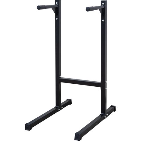 Dip-Station 101x67,3x135,9 cm aus schwarzem Eisen mit Schaumstoffgriffen, stabil – MEUBLIV (1/5)