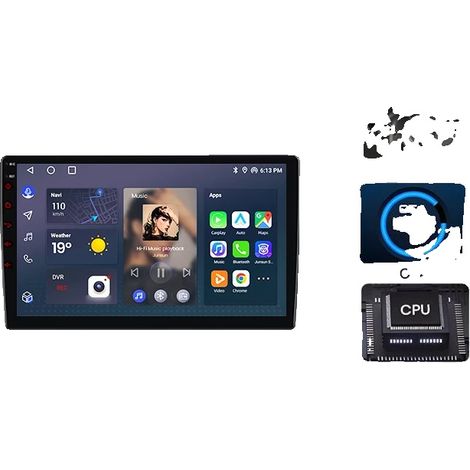 Autoradio, Interface Tactile, Prend en Charge le Contrôle au Volant, compatible avec Peugeot 407 2004-2011, V1 Plus (2GB 32GB) (1/2)