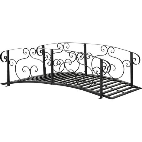 Outsunny 184cm Metal Arch Garden Garden Bridge, Black