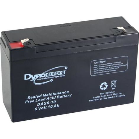 1 Batterie plomb-acide 6V,10Ah,151x50x101mm,pour jouets électriques (1/3)