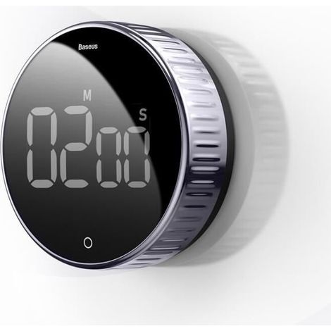Autohalterungen, digitaler Küchentimer von Baseus zum Kochen, Lernen, Weckern und Countdown-Timer – Schwarz (1/4)