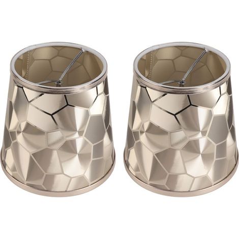 Lot de 2 abat-jour cylindriques E14 en PVC, style moderne et décoratif, pour lampe de table, murale ou de plafond. (1/5)