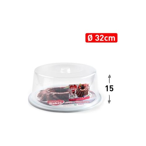 Contenitore Copritorta Baker Bianco Alto 32 x 15 cm