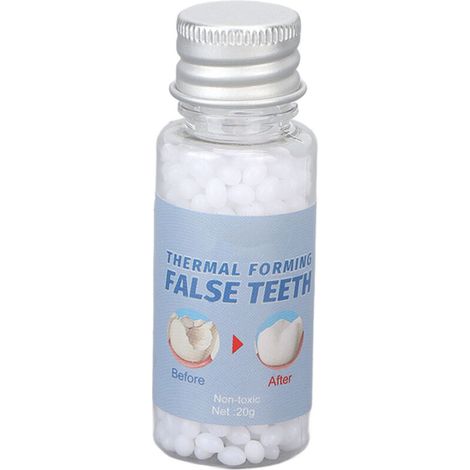 Perles de réparation dentaire temporaire - Restauration thermique pour dents cassées ou manquantes - 20g blanc (1/5)