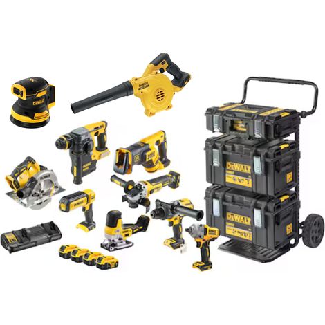 Pack 10 machines DEWALT 18V 5Ah TOUGHSYSTEM avec batteries DCK853P4-QW (1/5)