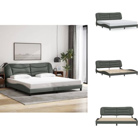 Bettgestell ohne Matratze Dunkelgrau 200x200 cm Stoff - Bettsystem - Doppelbett - Boxspringbetten - Schlafzimmermöbel - Wohnbereich (1/5)