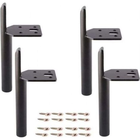 Pieds de meubles modernes noirs de 15 cm, pieds de remplacement pour armoires, tables et lits avec vis, (1/4)