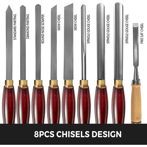 Outils Tournage pour Tour à Bois - 8 PCS Ensemble Ciseaux à Bois (1/5)