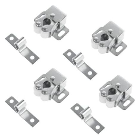 Lot de 4 Loquets à Double Rouleau pour Armoire, Verrous à Bille pour Portes de Placard et Tiroirs, Quincaillerie de Fermeture pour Cuisine (1/5)