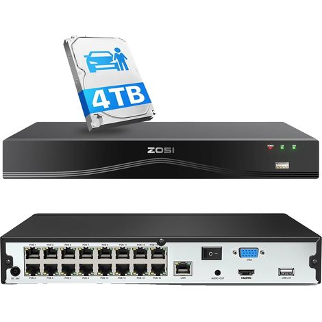 Enregistreur Vidéo Réseau, Résolution 4K, Détection IA, 4T (1/5)