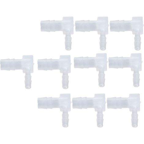 10 Pièces Coude 90° Plastique Réducteur 8x4mm pour Tuyauterie, Raccords Jonctions en L (1/5)