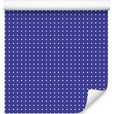 Papel pintado de puntos, fondo azul, centro azul para salón y dormitorio, 50x1000 cm. (1/5)