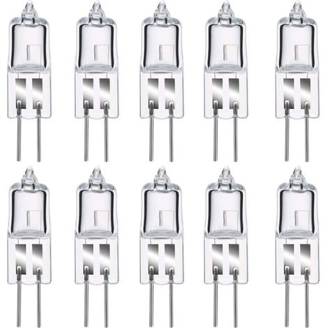 Ampoules halogènes G4 20W 12V, blanc chaud 2800K, gradable capsule transparente 10 pièces (1/4)