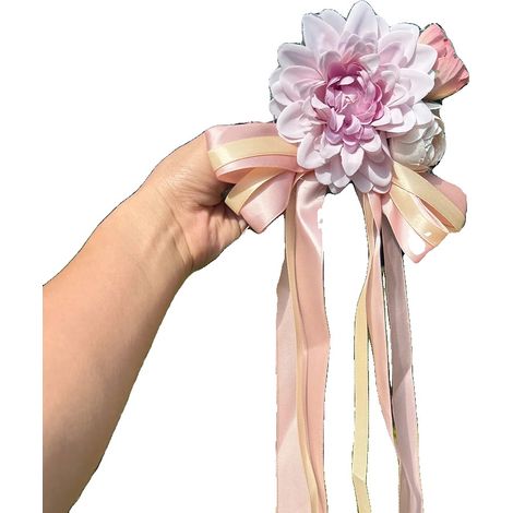 Décoration de Fleurs Artificielles, Feuilles d'Eucalyptus, Ornement en Ruban Satin, VIOLET (1/2)