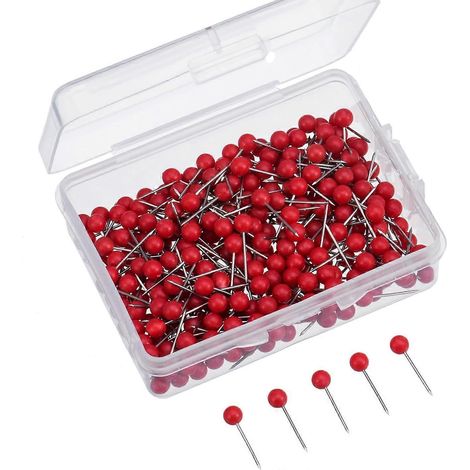 Punaises Map Tacks, petit format 1/8 pouce, paquets de 300 (rouges)