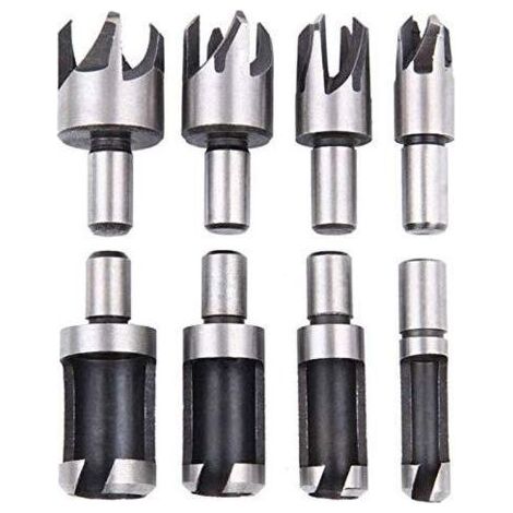 Tourillon à Bois 8 PCS Forets à Bois en Acier Haute Vitesse Routeur à Bois Outil de Coupe de Prise de Bois Embouts de Bouchon de Routeur en Liège Forets 6mm / 10mm / 13mm / 16mm Petit Foret à Bois Fra (1/4)