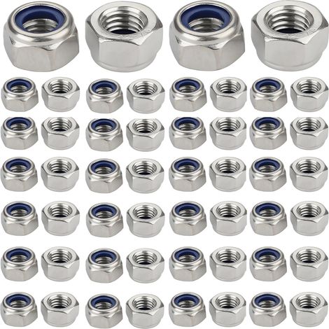 100pcs M5 Écrous Autobloquants Écrous M5 Écrous Acier Inoxydable Écrous M5 Écrous M5 Écrous M5 Acier Inoxydable Écrous de Sécurité Écrous de Sécurité (1/5)