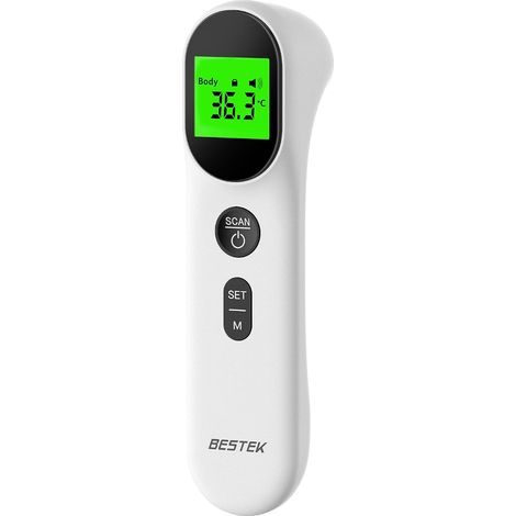 Thermomètre Frontal,Thermometre bebe sans Contact,Thermomètre Infrarouge avec Lecture Instantanée 1s, Rappel de Mémoire, Écran LCD (1/5)