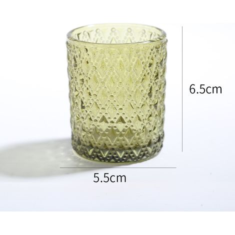 Lot de 2 Photophore Bougie, Photophores en Verre pour Bougie Chauffe-Plat vert (1/3)