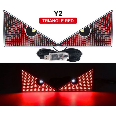 Luce posteriore a LED rossa "Occhio di Demone" con porta USB, ideale per camion e auto. Lampada triangolare personalizzata e modificata a forma di "Occhio Grande". (1/2)