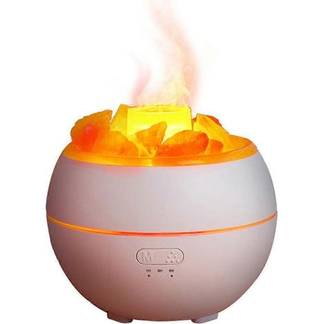 Humidificateur d'air lumineux LED en pierre de sel avec veilleuse USB et brumisateur -- (1/5)