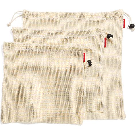 Sacs réutilisables Zassenhaus pour fruits et légumes, lot de 3 en 3 tailles S/M/L (1/3)