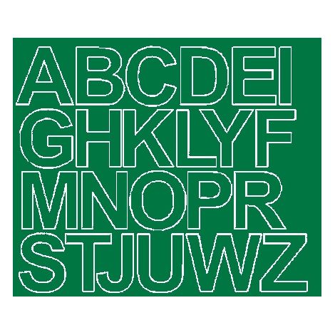 Lettere adesive autoadesive da 4,5 cm, colore verde opaco.