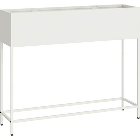 Jardinera Elevada Blanco 100 x 26 x 82 cm Acero vidaXL (1/5)