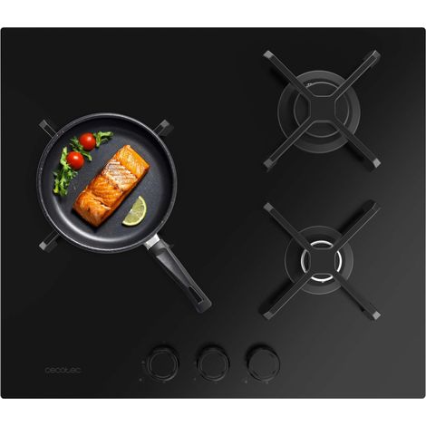 Cecotec Placa de Gas 3 Fuegos Bolero Squad G 3400S Nano Glass
