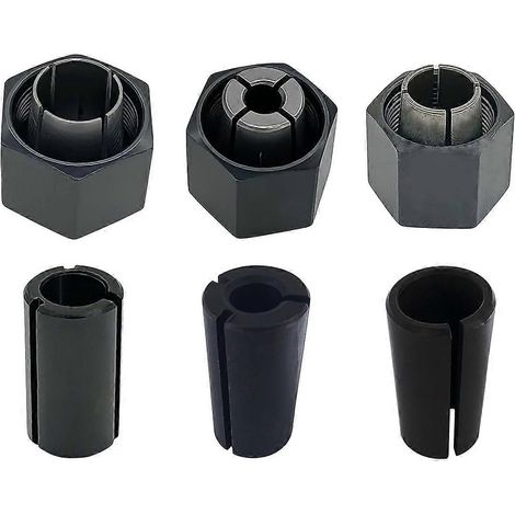 Kit de remplacement de mandrin et d'écrou pour raboteuses Dewalt DW6214 et DW618 avec manchons réducteurs (6 pièces) (1/5)