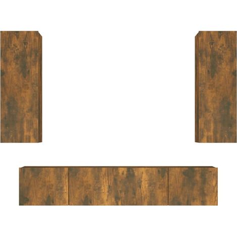 Maison Exclusive - 4-tlg. TV-Schrank-Set Räuchereiche Holzwerksto