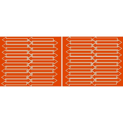 Adesivi a forma di freccia 10x2 cm, 60 pezzi, arancioni opachi