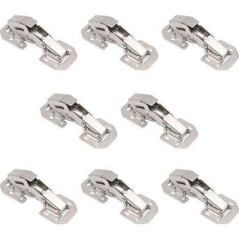 AIDUCHO Lot De 8 Charnières De Porte D'armoire, Charnières À 90 Degrés À Recouvrement Complet Pour Cuisine, Montage En Surface