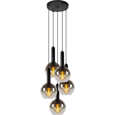 Lampe suspendue Marius Noir à 5 lumières - 45402/15/30 (1/3)