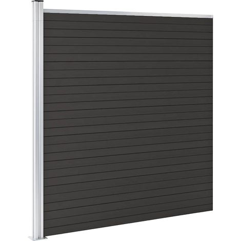 Maison Exclusive - Zaunelement WPC 175x186 cm Schwarz (1/5)