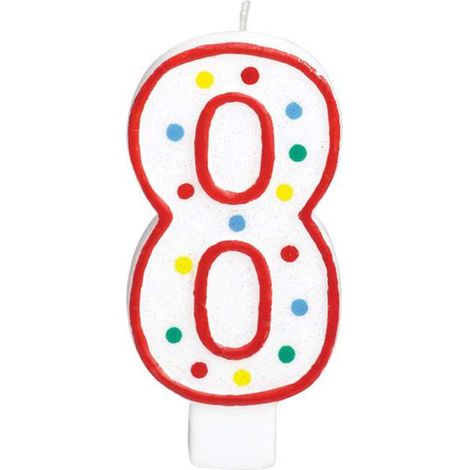 Vela número 8 con puntos, 1 unidad.