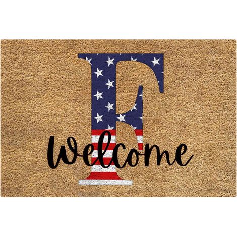 Tapis D'Entrée Extérieur Intérieur - Motif Patriotique États-Unis - Rouge Blanc Bleu - Pour Porte d'Entrée Cuisine Terrasse Balcon - 45 x 75 cm - 1 Pièce (1/3)