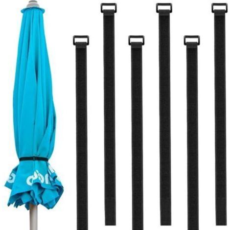 Cinghie riutilizzabili per ombrellone da giardino, cinghie di fissaggio regolabili per ombrellone, accessori versatili per ombrellone da giardino, confezione da 6 (1/5)