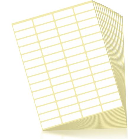 SHINING HOUSE 840 Stück weiße selbstklebende Etiketten, selbstklebende Etiketten 38 x 13 mm, rechteckige selbstklebende Etiketten für Flaschen, Ordner, Dosen, Küche, Büro (1/5)