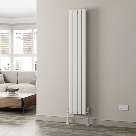 White Flat Panel Designer Radiator Vertical Horizontal 1800 x 300mm Single Panel