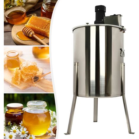 HAUTOUR Extracteur De Miel Électrique En Acier Inoxydable, 140W 8 cellules, Extracteur De Miel En Nid D'Abeille Pour Apiculture (1/5)