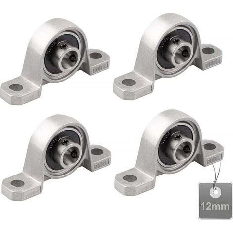 Lntyq 4 Pièces Roulements de Bloc d'oreiller, Palier Roulement, Roulements à Billes, Roulements Alliage de Zinc, Paliers a Semelle, Roulements à Billes, avec Base en fonte solide (Taille : 12mm) (1/5)
