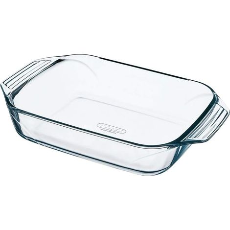 Plat à Four Rectangulaire - 1 Pièce - Verre Borosilicate - Résistant Chocs Thermiques - Cuisine Familiale et Gratins - 31x20 cm (1/4)