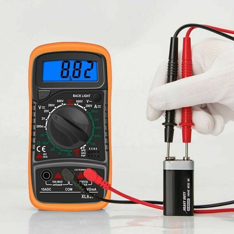 Multimètre numérique XL830L 2000 points, mini multimètre, testeur de batterie, courant, tension, AC/DC, résistance, buzzer, transistor, voltmètre, bande de courant, écran LCD rétroéclairé (1/5)
