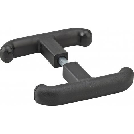Maniglia per porta basculante di garage T, quadrate 8mm, nere - THIRARD