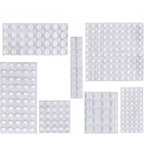 Ulisem Patin Silicone, Anti-Bruit Butées Patins de Protection Caoutchouc Auto-Adhésif Tampon Transparent Pieds Antidérapant pour Porte Placard, Cuisine, Salle de Bain, Bureau 7 Tailles (1/4)
